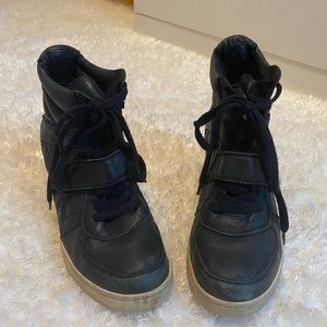 Faded black wedge sneakers! Size 40!